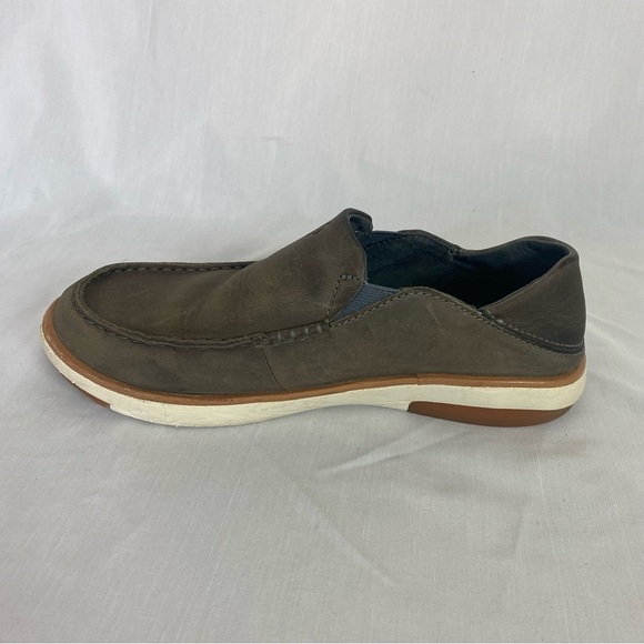 Olukai Kalia Men's Slip On Loafer Size 8 Brown Leather Drop In Heel - Picture 5 of 10